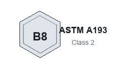 ASTM A193 / A320 Grade B8 Class 2 marking