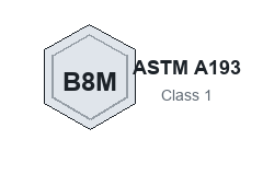 ASTM A193 / A320 Grade B8M Class 1 marking